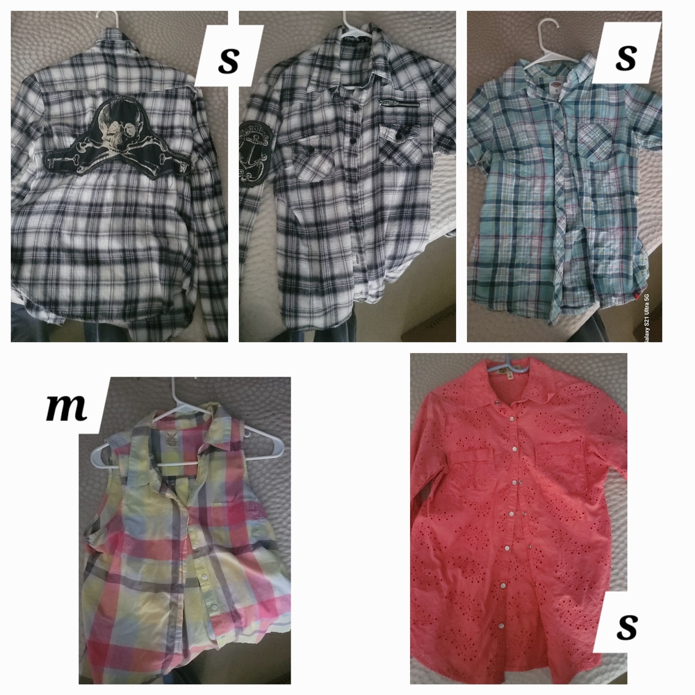 Plaid and Solid Button-Up Shirts Collection